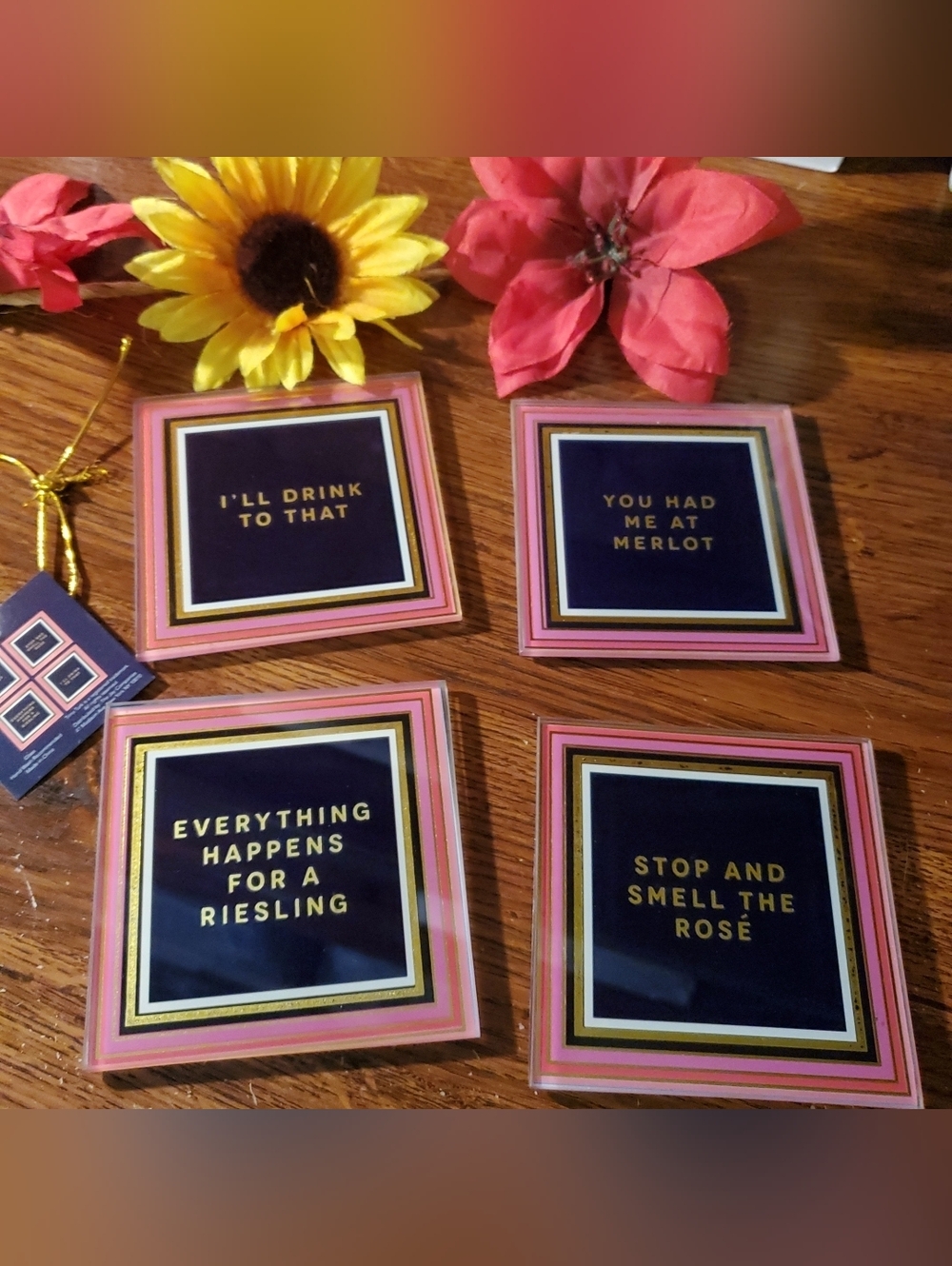 Trina Turk Set of 4 Glass Coasters